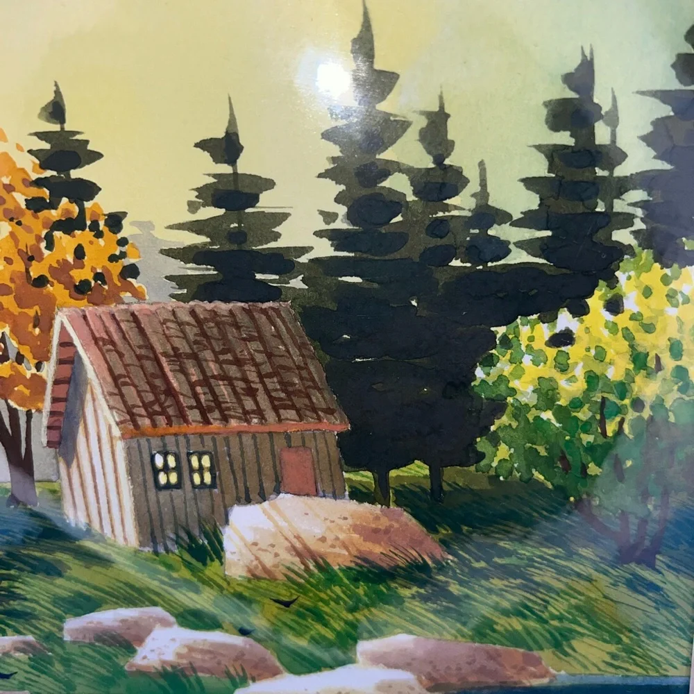 Eve Thompson Original Watercolor Painting “Lone Cabin” Artist Signed 14x18